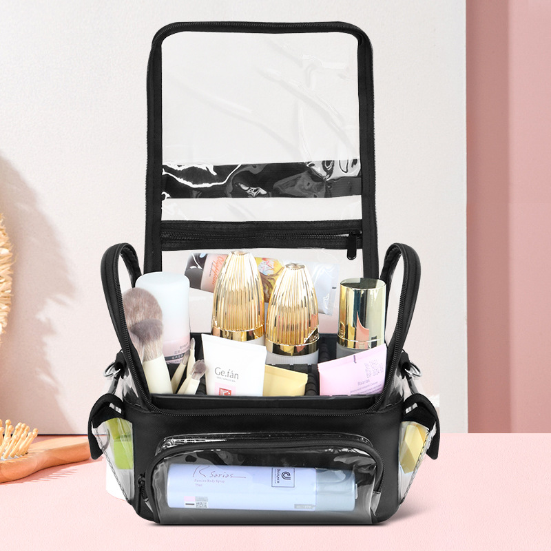 Internet Celebrity Pvc Portable Cosmetic Bag Transparent Simple Wash Bag Portable Travel Large Capacity Cosmetic Case in Stock Wholesale