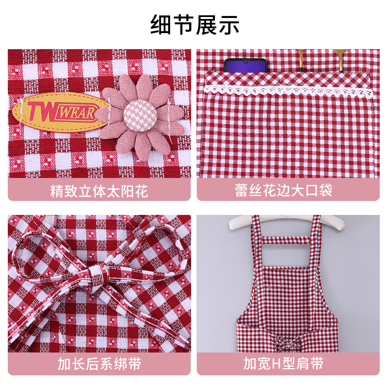 Apron Cotton Household Fashion Kitchen Adult Sleeveless Oil-Proof Apron Overalls Factory Wholesale Advertising Apron