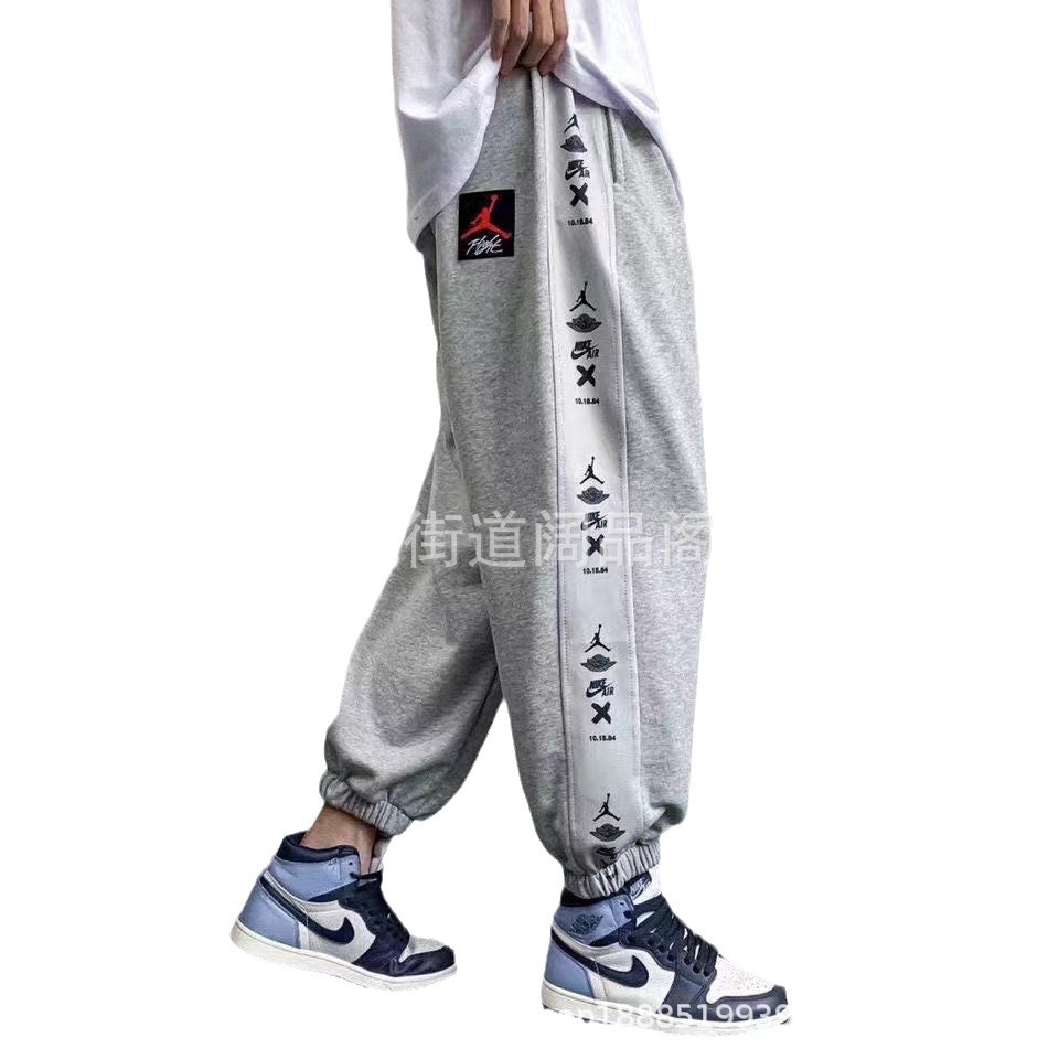 春季新款乔丹aj飞人裤子 红标串标男女情侣学生百搭休闲运动裤