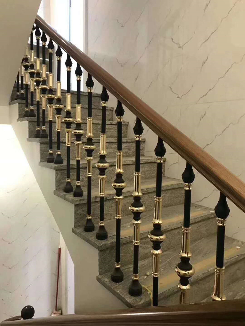 楼梯立柱阳台护栏铝镁水晶球立杆别墅家用飘窗新款欧式阁楼栏杆