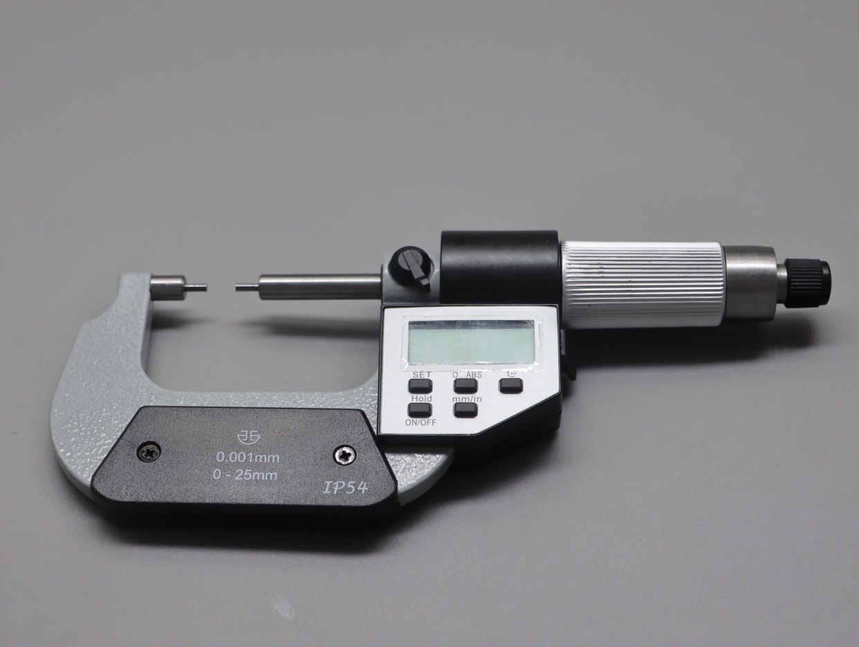 青海青量小头机械外径千分尺0-25花键圆柱细头小孔千分卡数显工业
