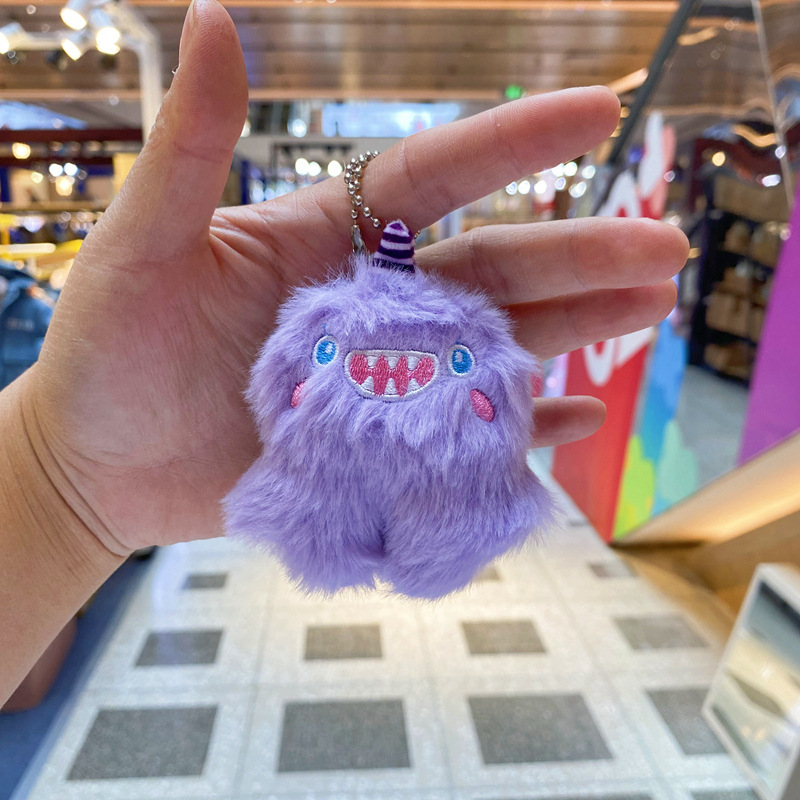 Factory Direct Sales Best-Seller on Douyin Dehaired Angora Little Monster Unicorn New Stupid Small Pendant Bag Pendant Key Ring