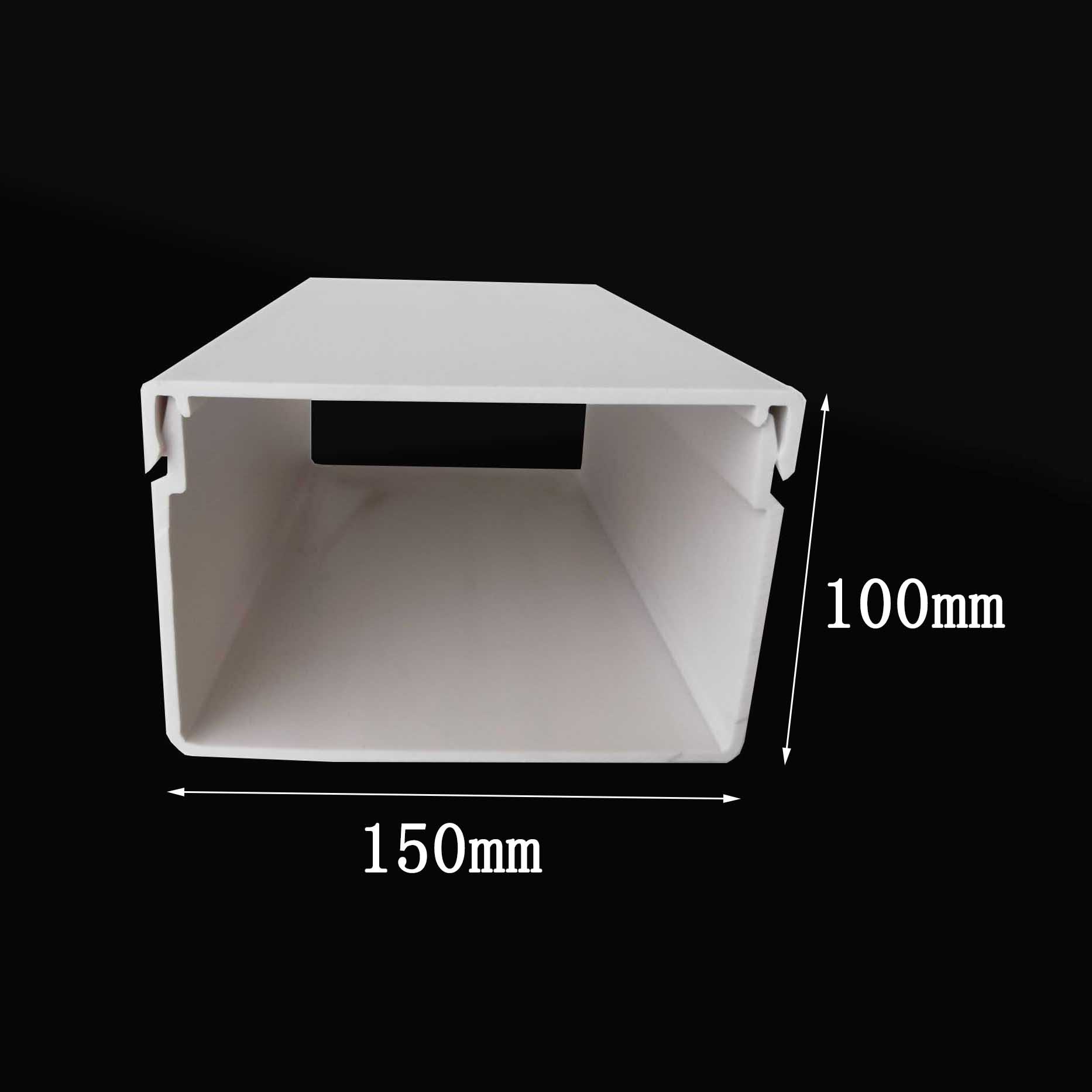 pvc地下电缆阻燃线槽100*150mm塑料方型线槽 pvc下水道水槽可定制