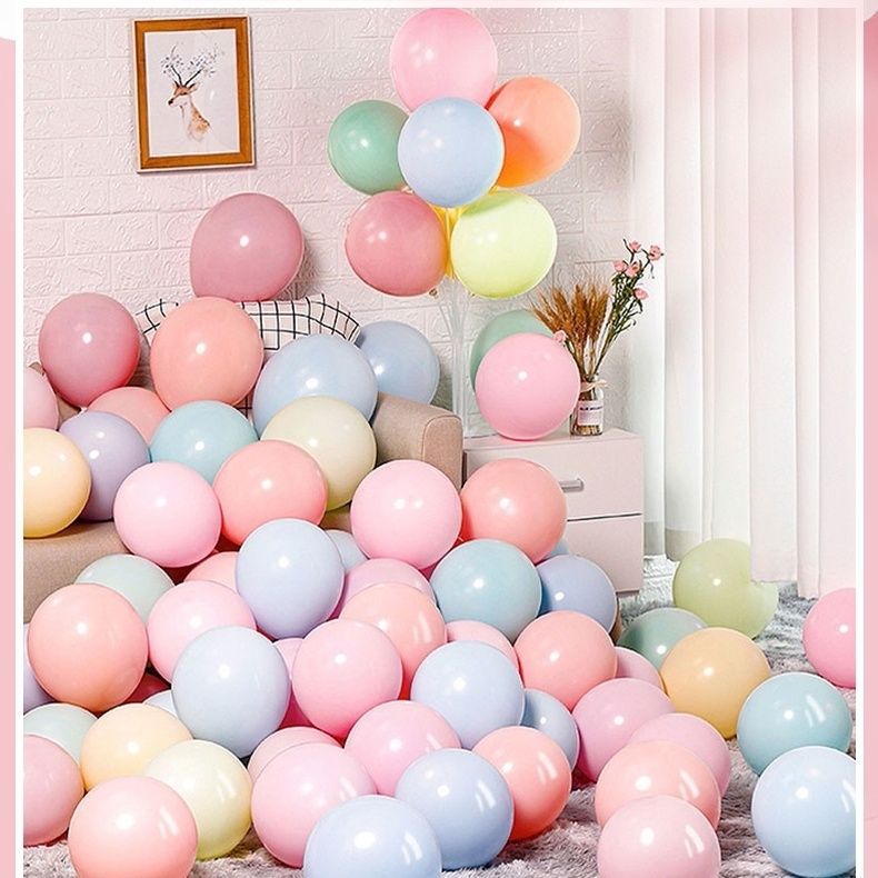 Candy Color Macaron Rubber Balloons Wholesale Wedding Party Decoration Birthday Decoration Thick round Rubber Balloons