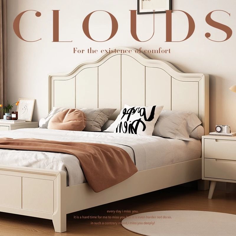 欧式白色全实木床现代新款豪华床头1.8双人床1.