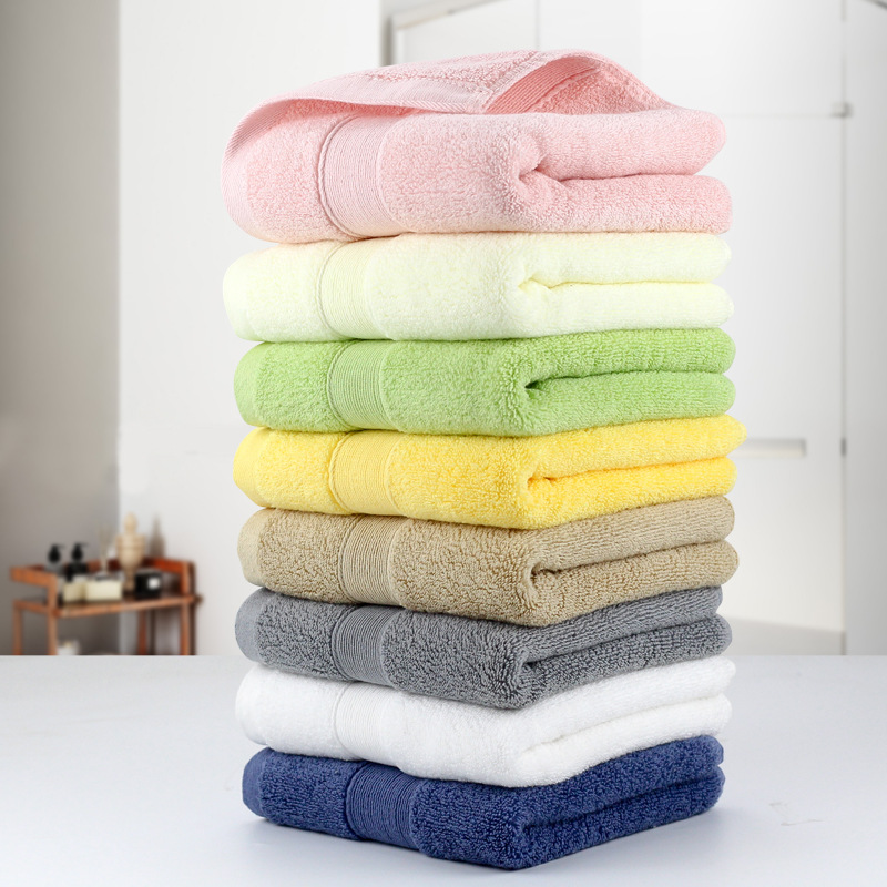 Towel Cotton Wholesale 130G Plain Color Absorbent Face Washing Towel Beauty Hotel Pure Cotton Present Towel Embroidery Logo