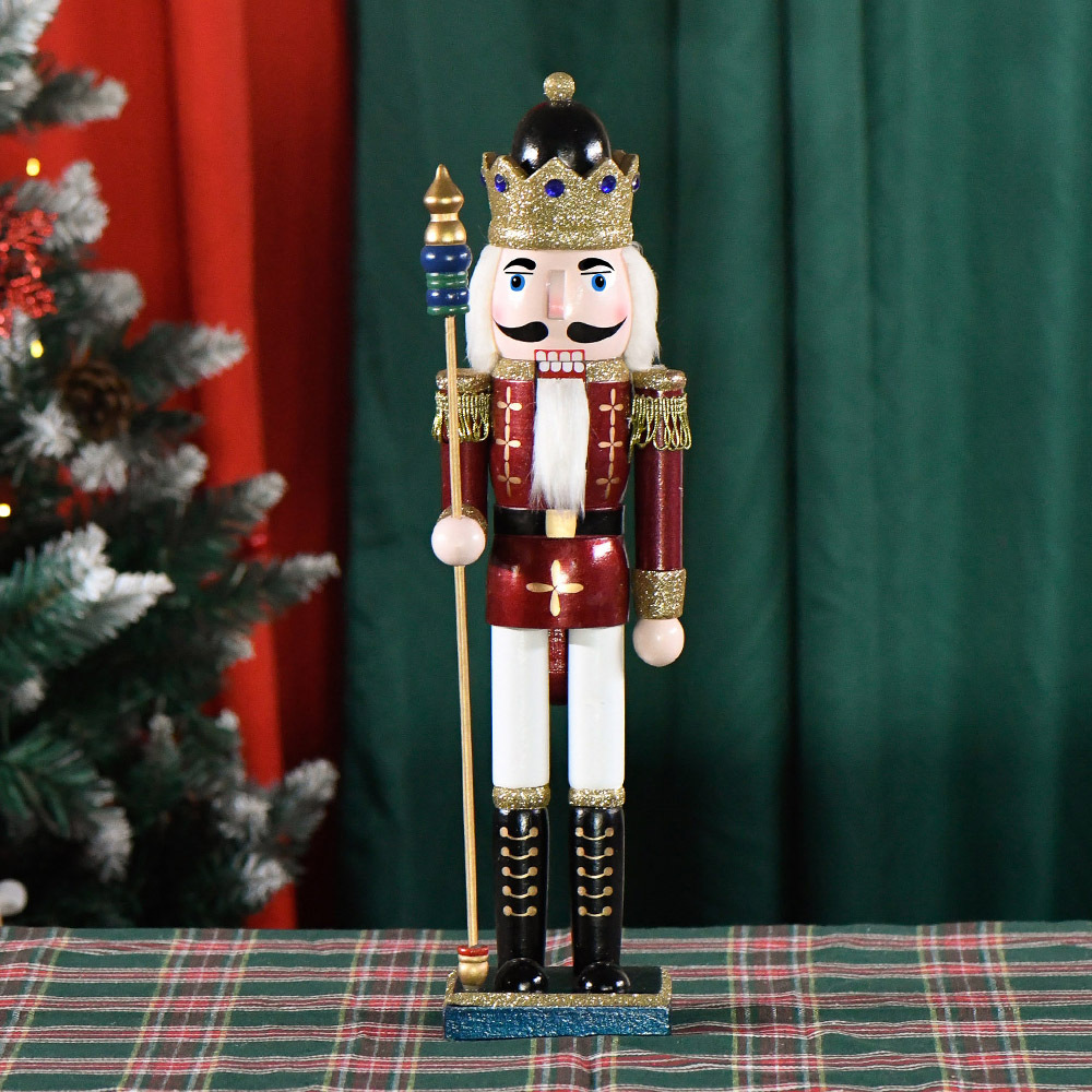 欧式现货38cm国王胡桃夹子圣诞节生日送礼装饰品圣诞节桌面摆件