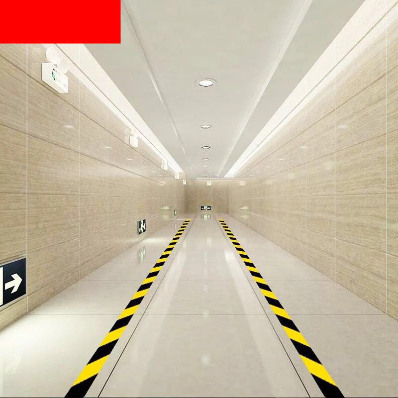 pvc反光黑黄警示胶带 斑马线警戒地标贴地面标识划线彩色地板胶带