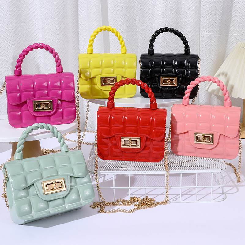 2023 New Mini Small Bag PVC Simple Lipstick Pack Chain Shoulder Crossbody Bag One Piece Hair Portable Gel Bag