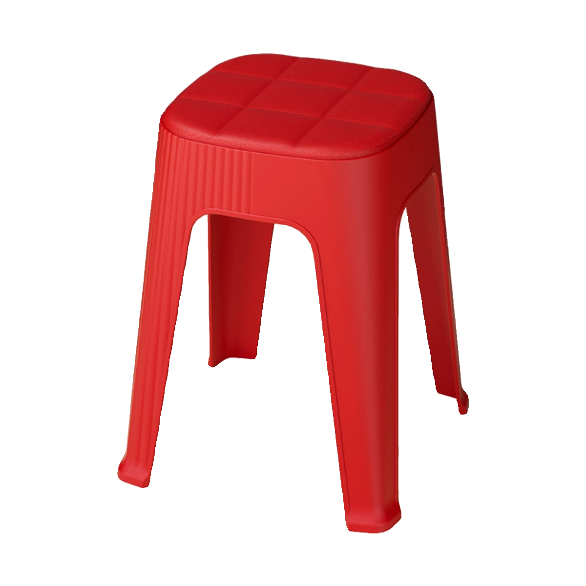 7k红色塑料凳子加厚餐桌家用可叠放结婚陪嫁婚礼乔迁新居椅子高脚