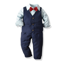 男童礼服套装正装儿童宝宝绅士马甲衬衣长裤英伦风四件套宴会礼服