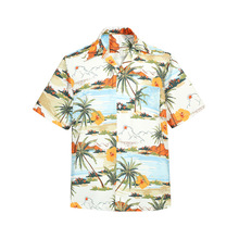 夏季新款街头薄款夏威夷风文艺时尚短袖衬衫男女潮牌百搭沙滩衬衣