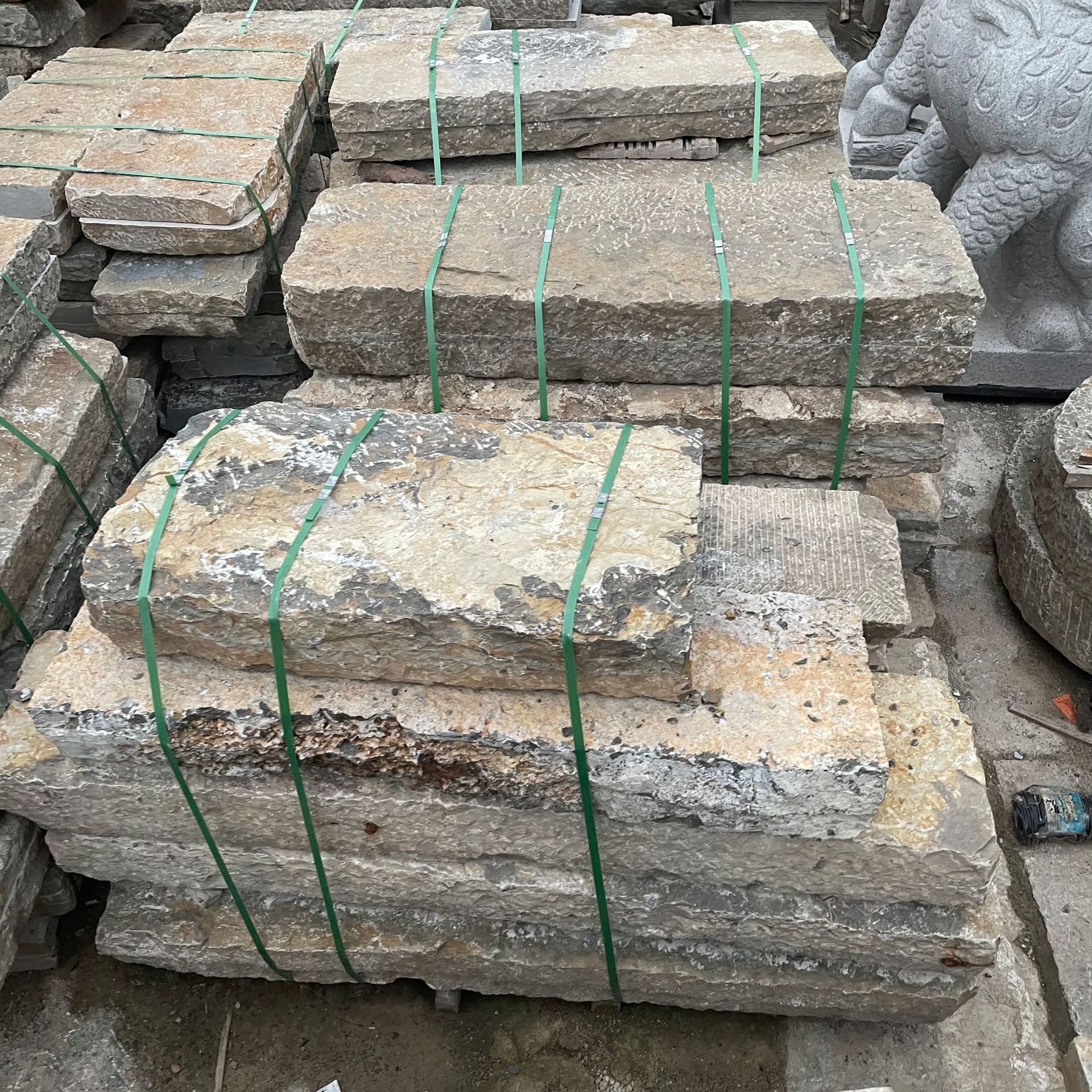 定制 仿古做旧老石板 铺路老石条 民间仿古老石板