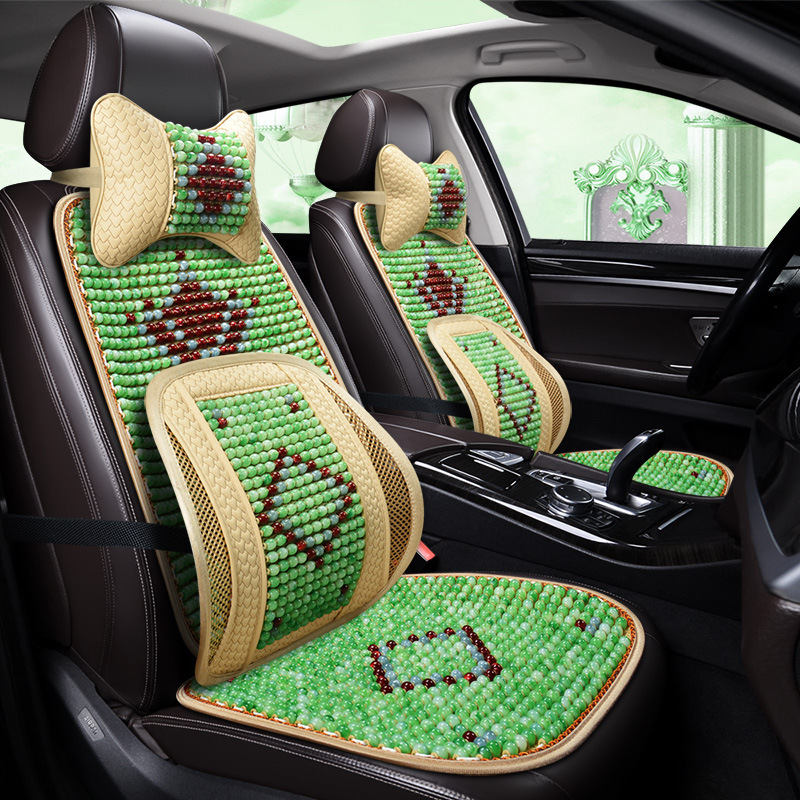 简约汽车坐垫夏季树脂玉石凉垫单片家车通用小蛮腰防滑耐磨凉席垫