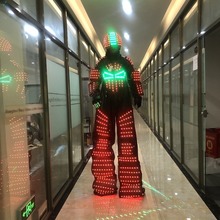 七色LED灯光表演服七彩幻彩发光遥控控制编程高跷服机器人表演服