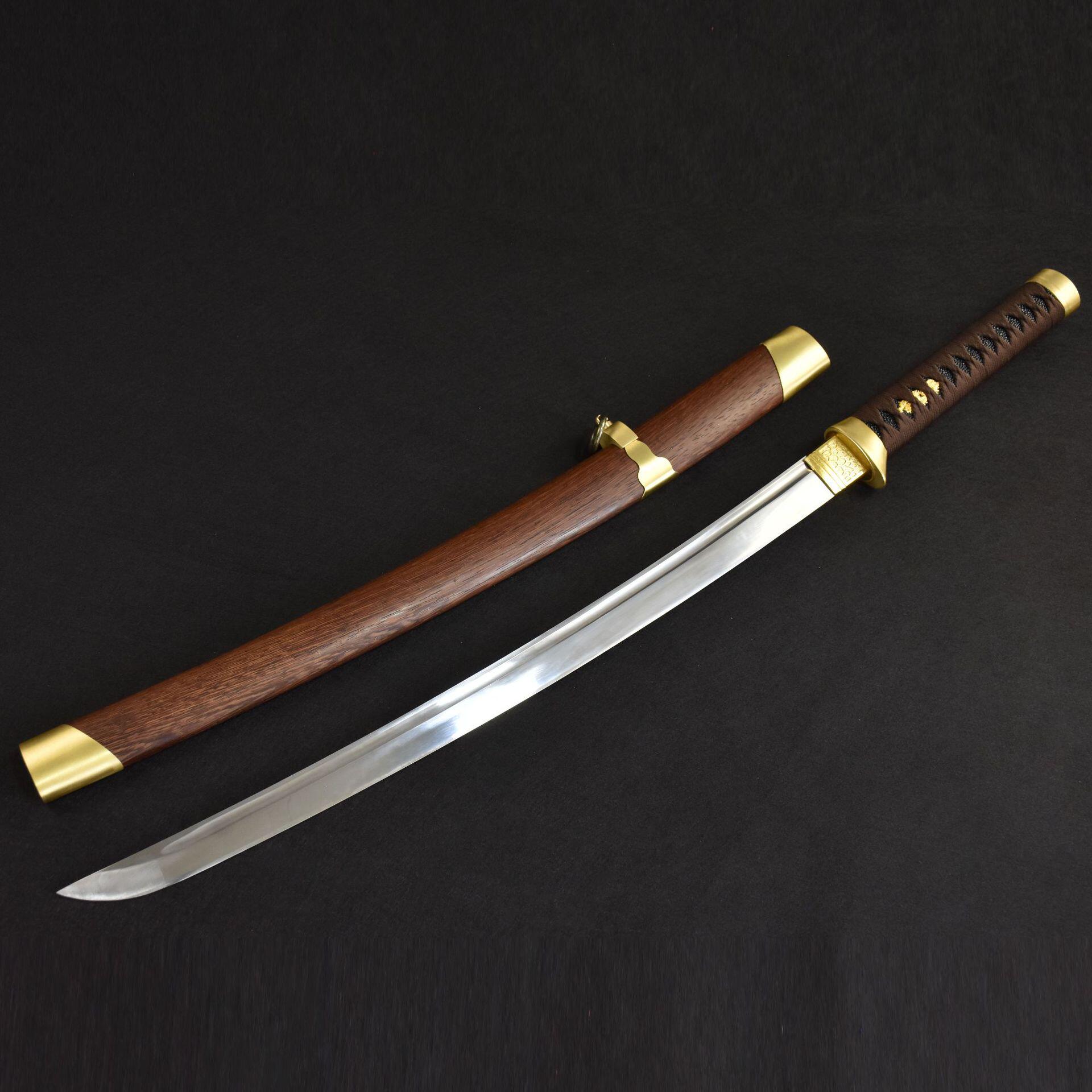 龙泉市刀剑一体防身宝剑摆件金属日式刀具影视硬剑冷兵器未开刃