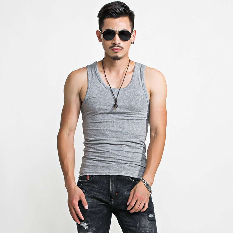 夏季吸汗男士背心男青年纯紧身坎肩运动打底跨栏109.9汗衫