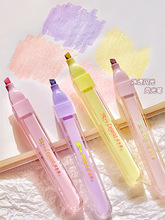 闪粉荧光笔淡彩色系亚克力高颜值大容量学生划手账彩色标记笔