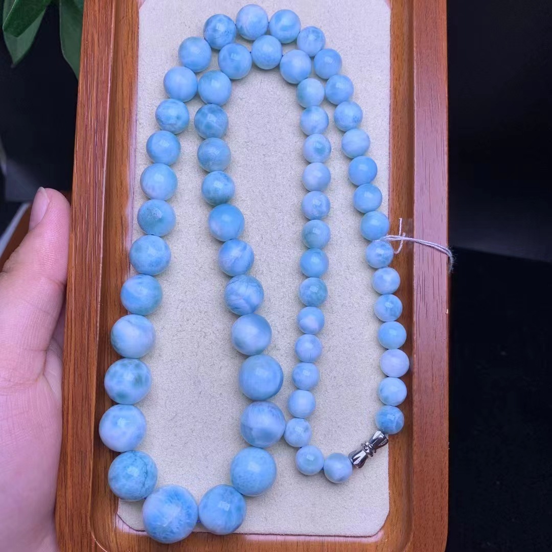 天然多米尼加海纹石塔链男女款海纹石项链龟纹佛珠diy款直播批发