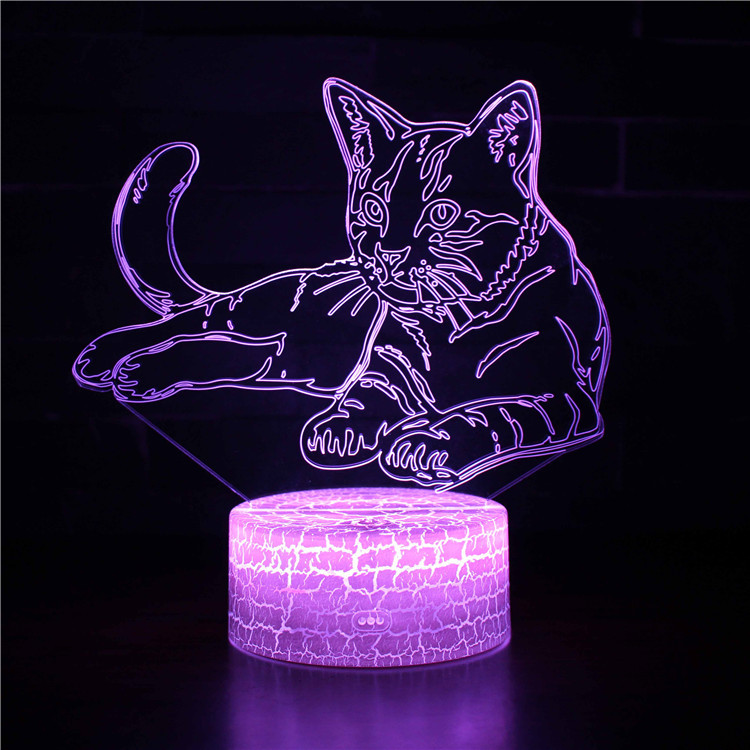 Cross-Border Hot 3d Small Night Lamp Bedroom Bedside Atmosphere Touch Decorative Lamp Birthday Gift Snoopy Table Lamp