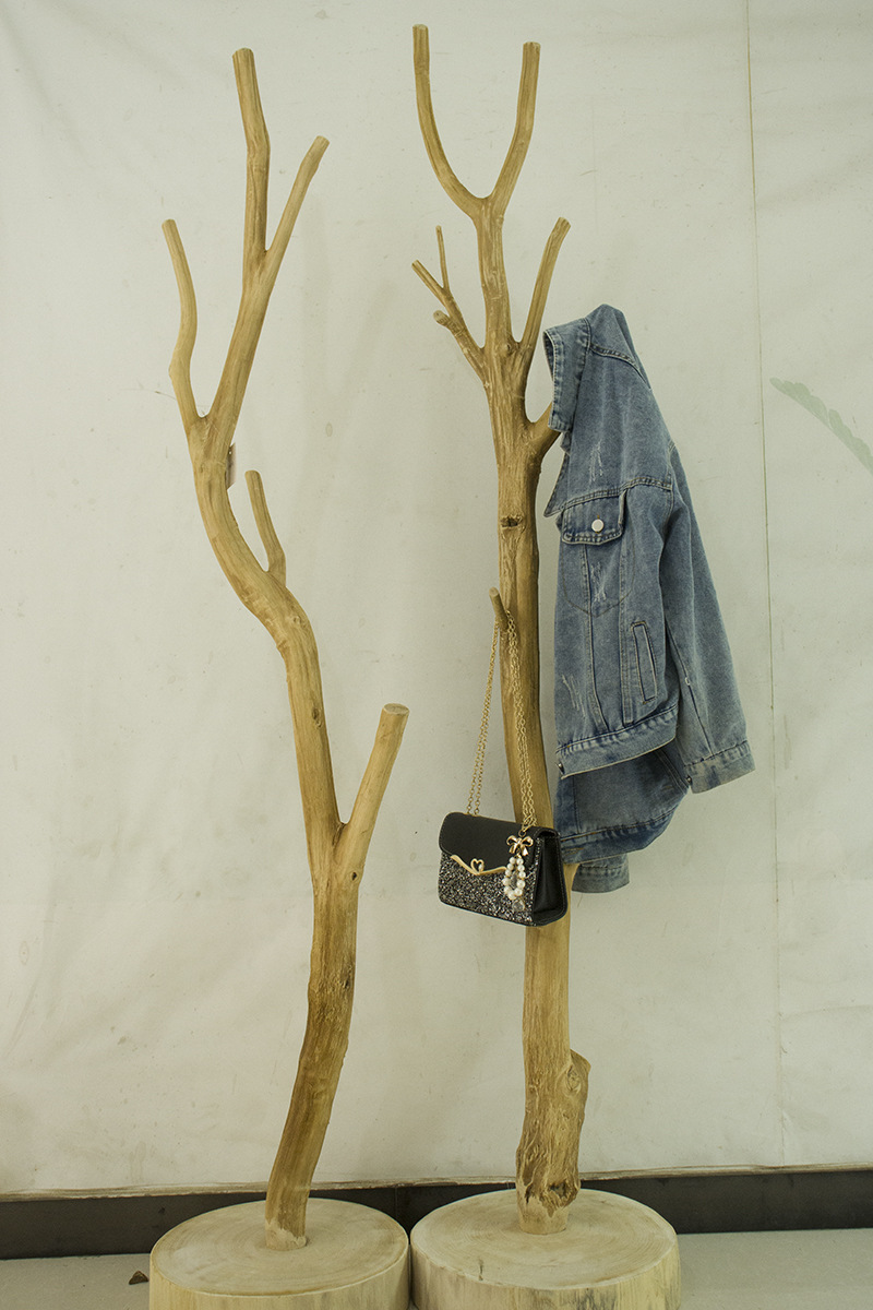 原木衣帽架树枝天然落地挂衣架民宿酒店卧室客厅装饰挂包架复古