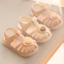 宝宝凉鞋学步鞋夏季0-1-2岁女童小公主鞋可爱软底包头婴幼儿童鞋3