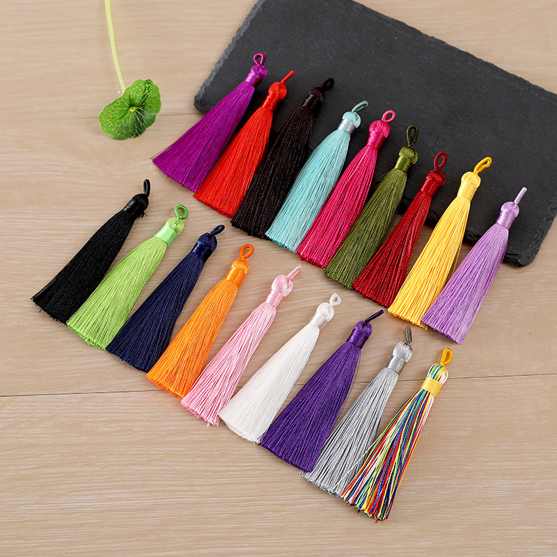 简约中国风8cm拉圈流苏古风书签 香囊汽车diy装饰挂件 多色可选