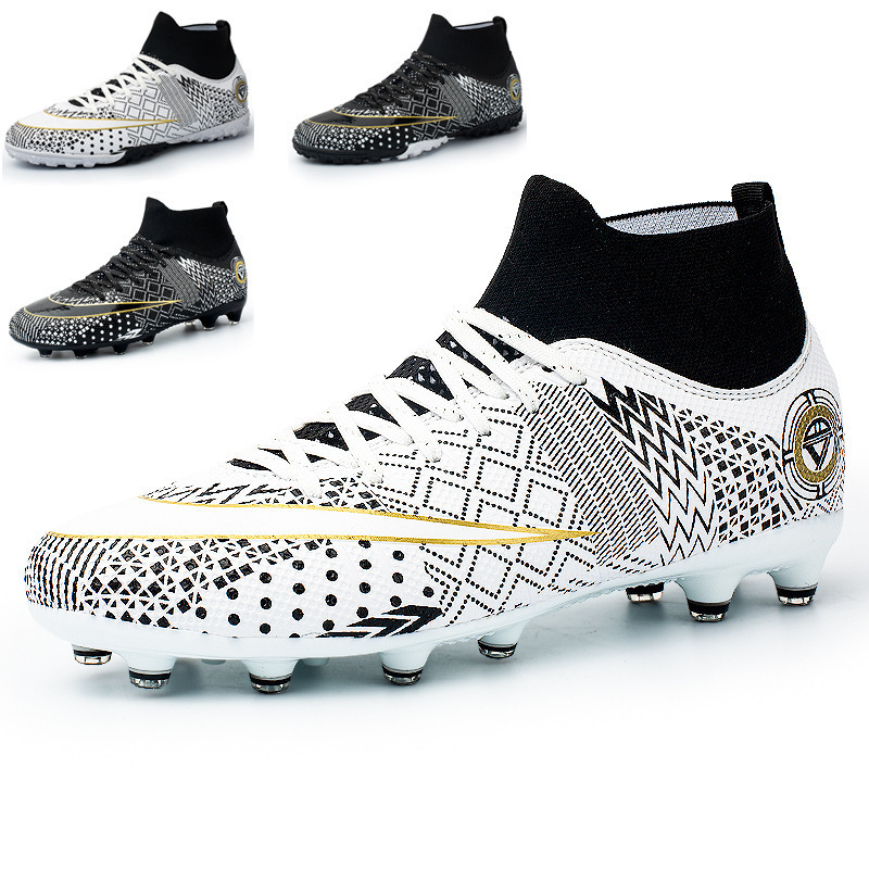 c罗梅西高帮足球鞋男学生儿童tf碎钉训练ag长钉体育运动比赛球鞋