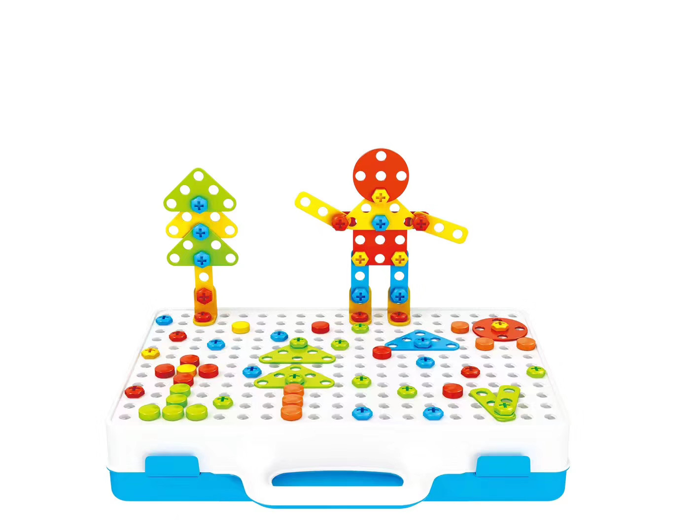 电钻拧螺丝拼插3d立体拼图场景diy工具盒手提盒跨境儿童节礼物