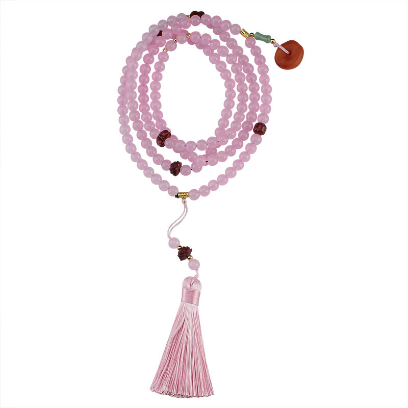 Chinese Style New Chinese Style Long Bead Necklace Crossbody Chain Tassel Pendant Necklace Retro Artistic Chinese Clothing Cheongsam Accessories Autumn and Winter