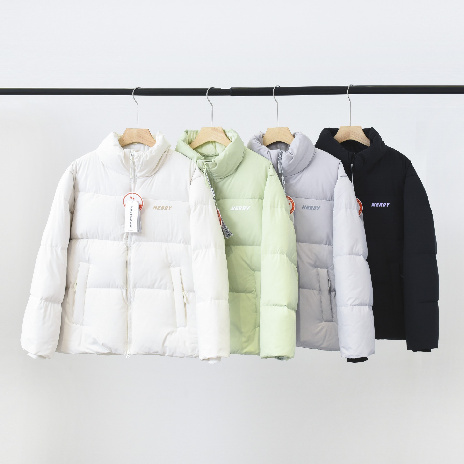 韩国潮牌nerdy明星同款羽绒服23秋冬新款白鸭绒-阿里巴巴