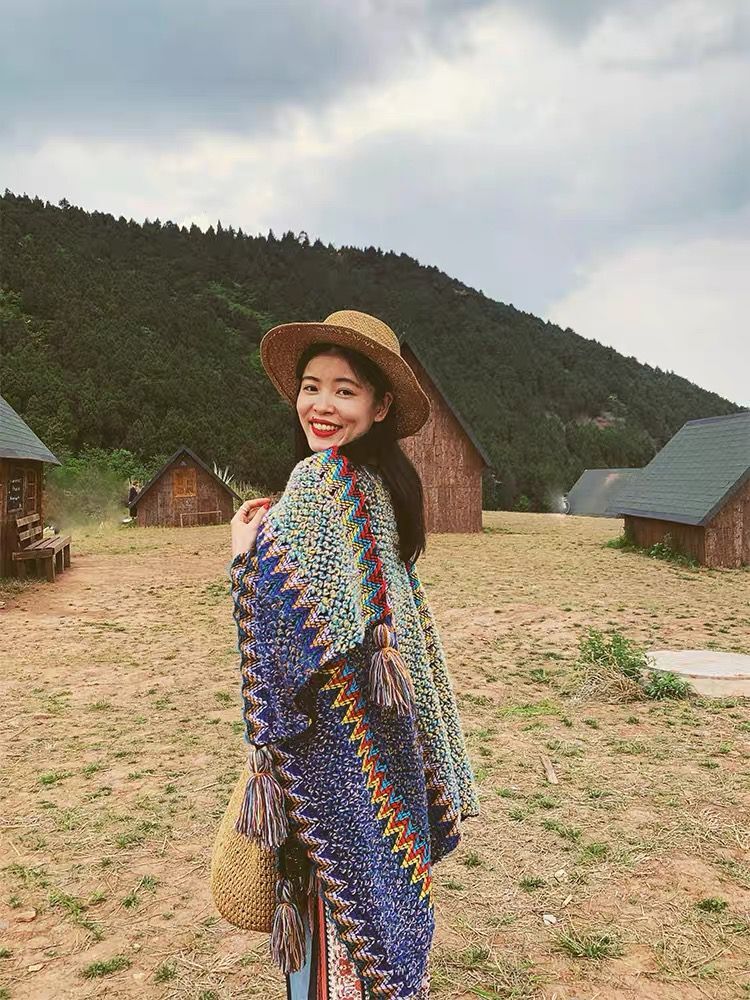 Tibetan Ethnic Style Xinjiang Qinghai Tourism Cloak Outerwear Cape Coat Scarf Northwest Grassland Cloak Female