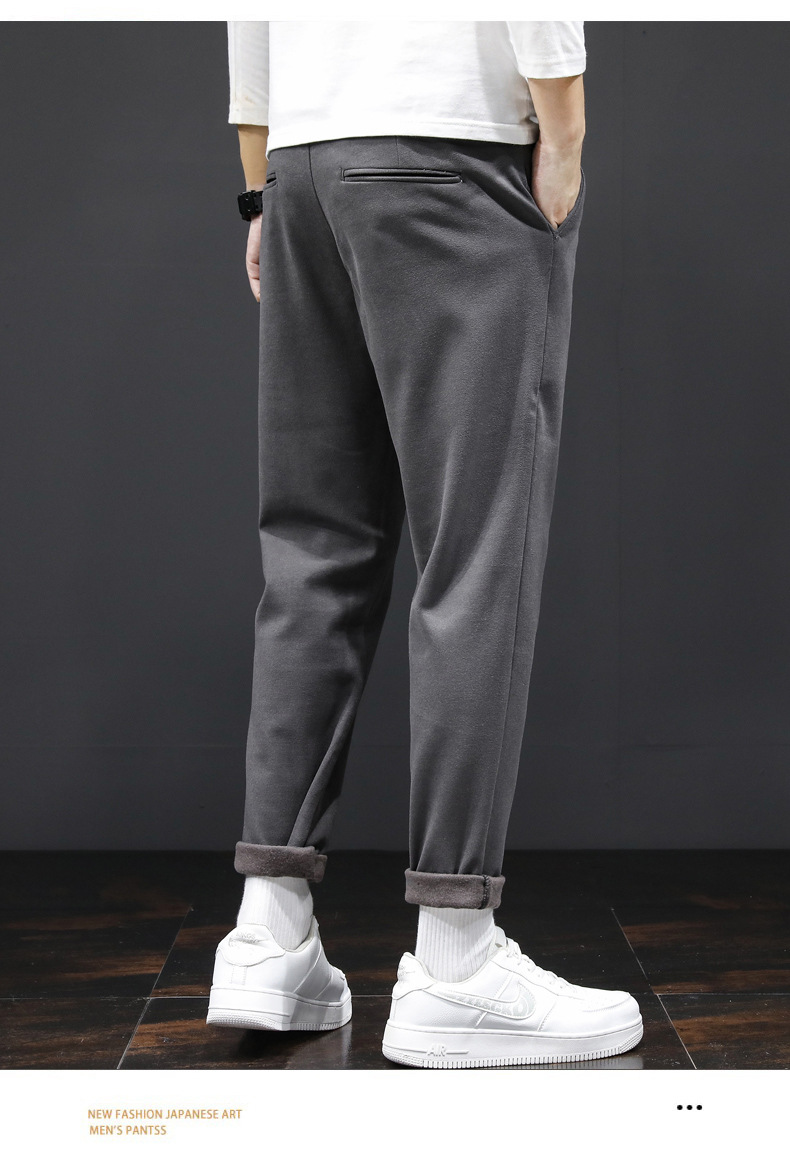 男士毛呢裤子帅气灰色街拍英伦秋冬季新款潮流小脚裤青年哈伦裤子