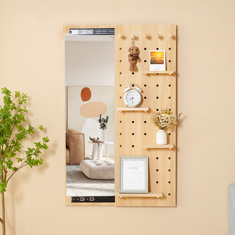 隐形穿衣镜暗藏式全身镜入户玄关壁挂可关闭隐藏推拉镜洞洞板镜子