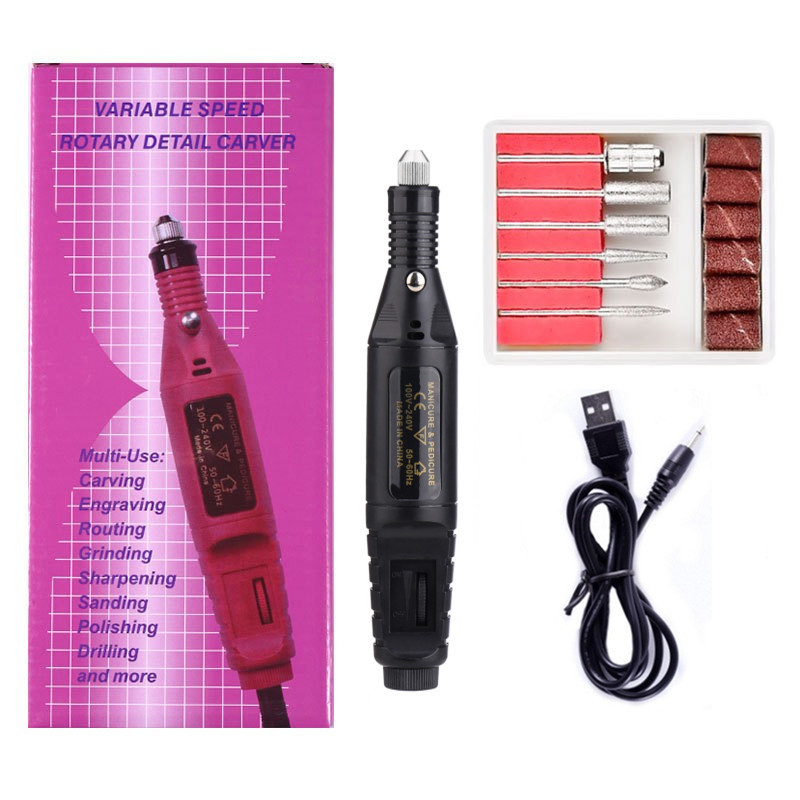 Portable Nail Remover Nail Piercing Device Electric Nail Polish Pen Tool Outfit Mini Nail Polishing Machine Suit Special