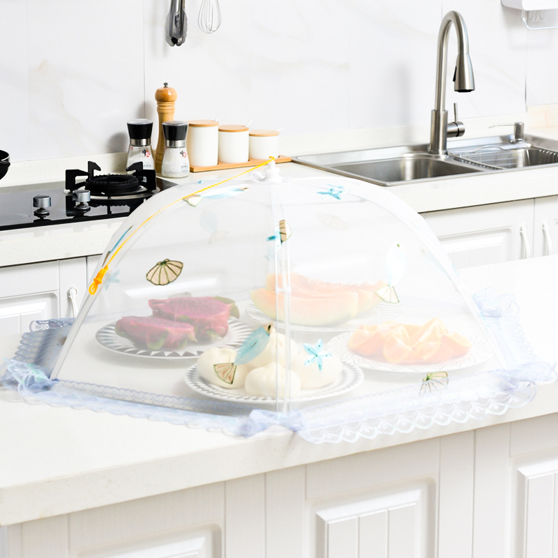 饭菜罩子拆洗折叠饭菜罩子防苍蝇蚊虫盖菜罩餐桌罩剩菜食物饭罩l