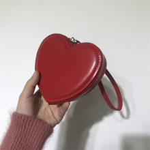 韩国新款爱心包bag小清新手拎包可爱桃心学生钱包硬币小包包潮