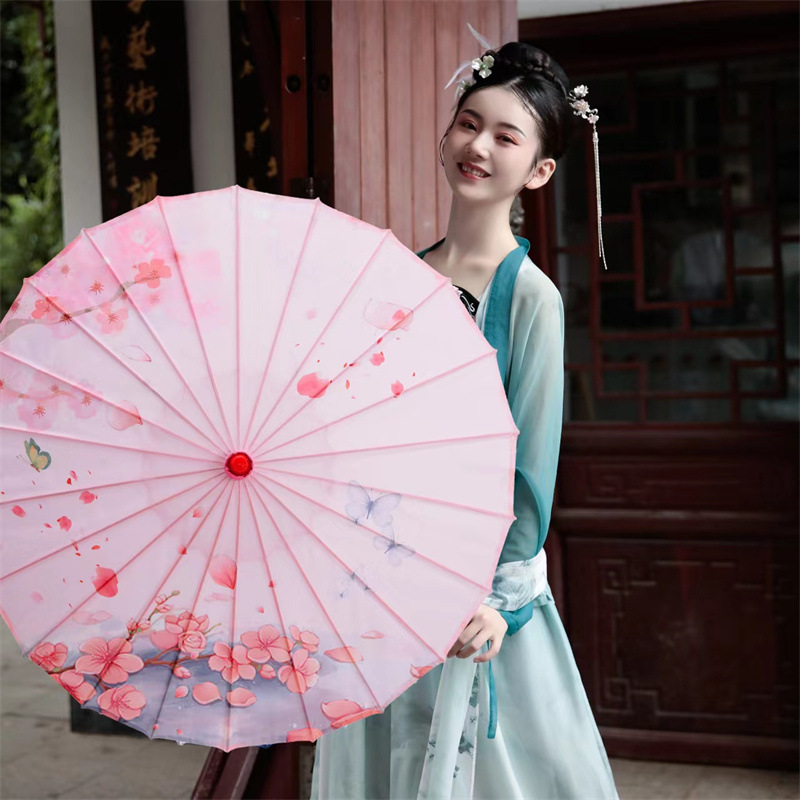 婚礼复古风工艺舞蹈伞走秀拍照跳舞汉服伞油纸伞绸布伞装饰吊顶伞