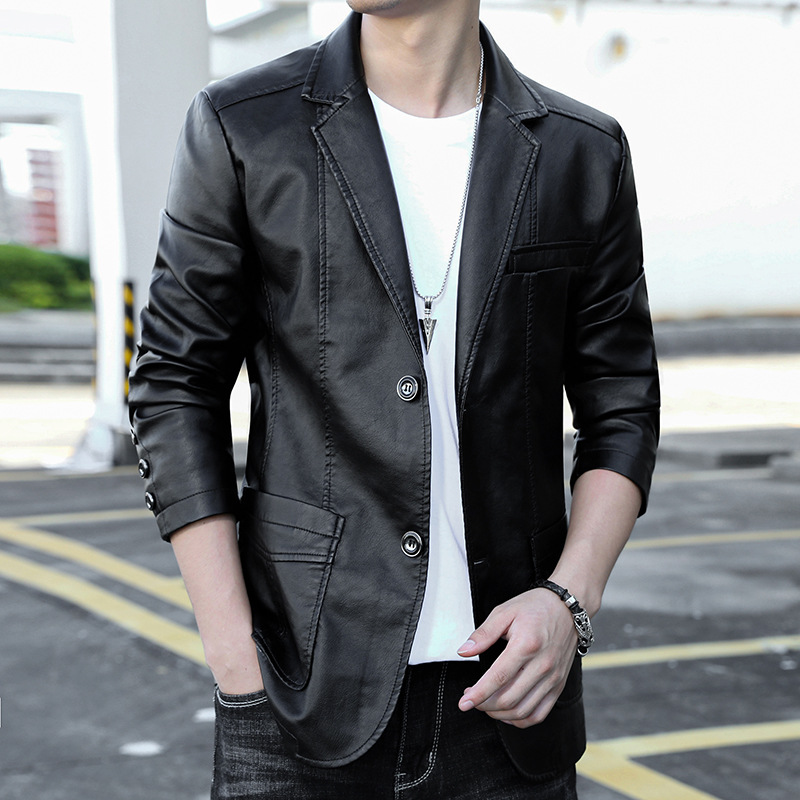 外贸男士皮衣2022秋冬季新款潮流帅气外套春秋衣服机车pu皮夹克薄