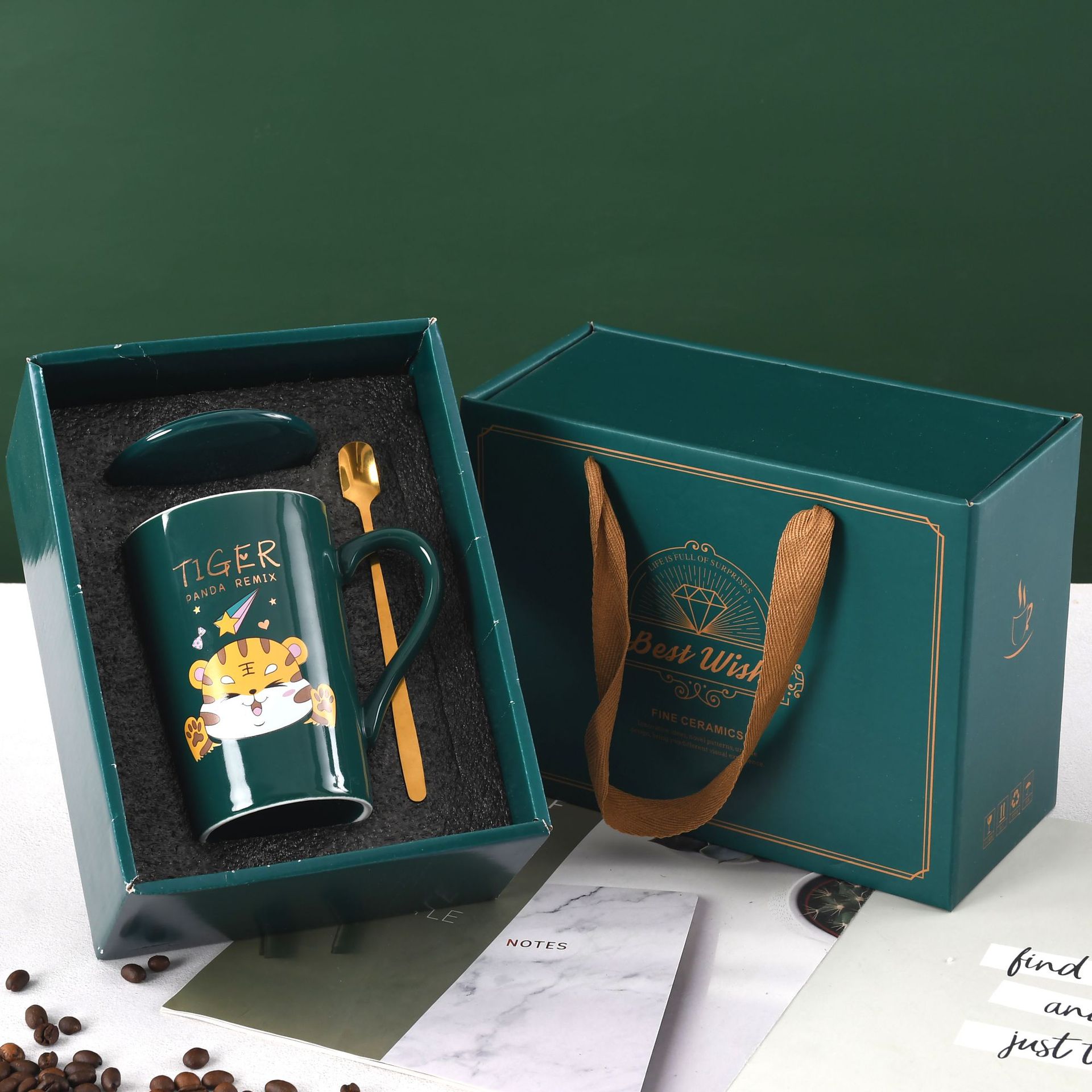 五一节端午节礼品杯子陶瓷杯情侣对杯礼盒水杯马克杯伴手礼咖啡杯