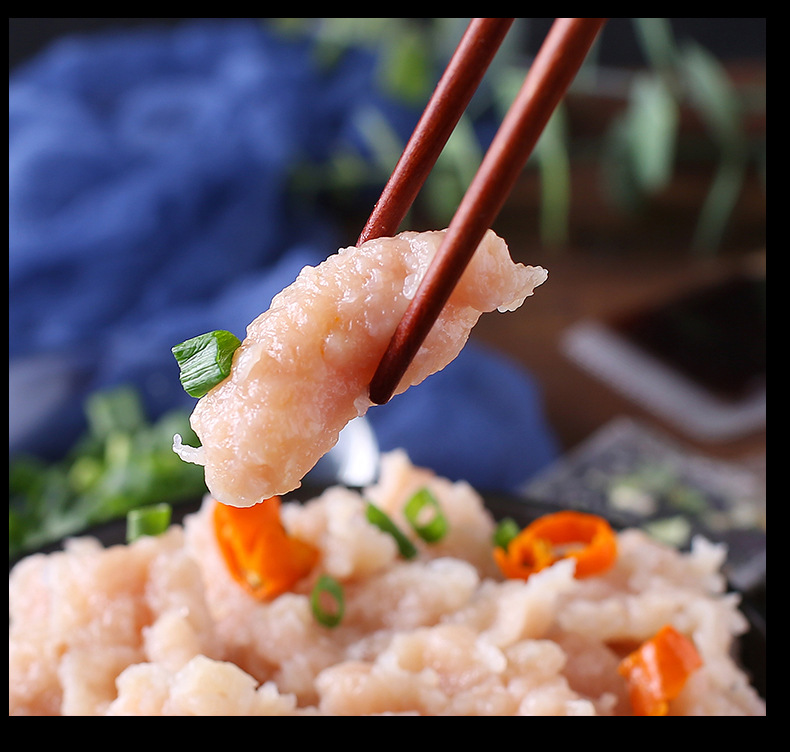 福建福鼎肉片 速食小吃瘦肉丸火锅肉滑早餐 手工猪肉羹肉片批发
