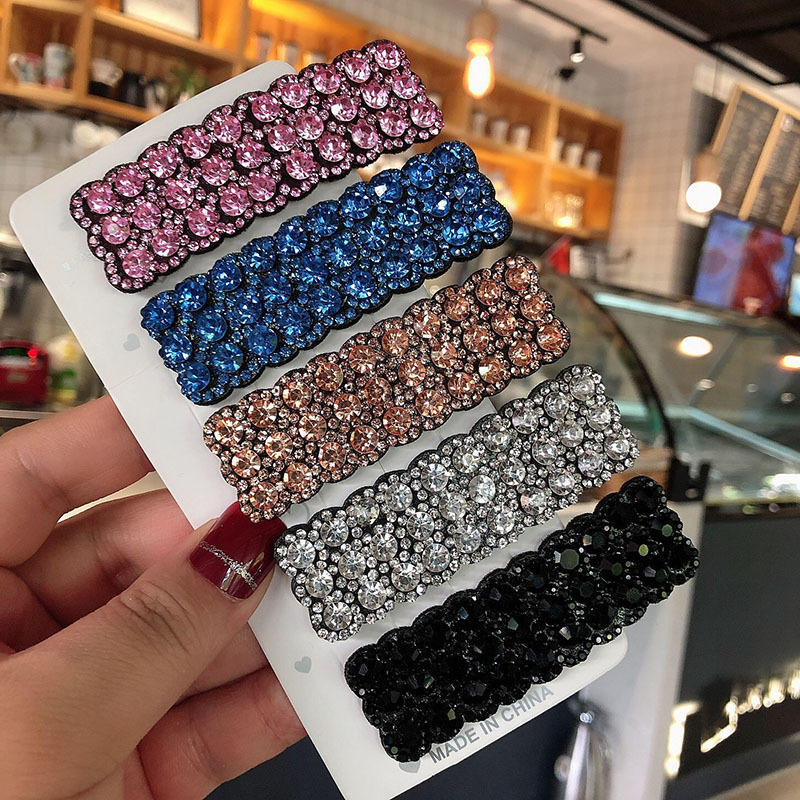 简约百搭水钻发饰发夹bb夹碎发刘海夹带钻后脑勺卡子发卡女士发恰