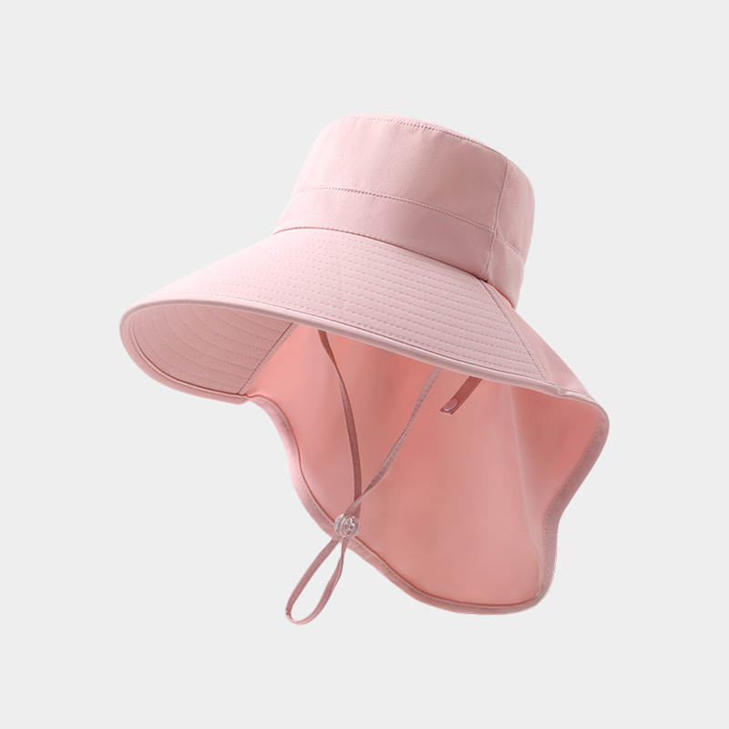 冰丝大帽檐遮阳帽女防晒防紫外线夏季新款护颈渔夫帽子百搭太阳帽