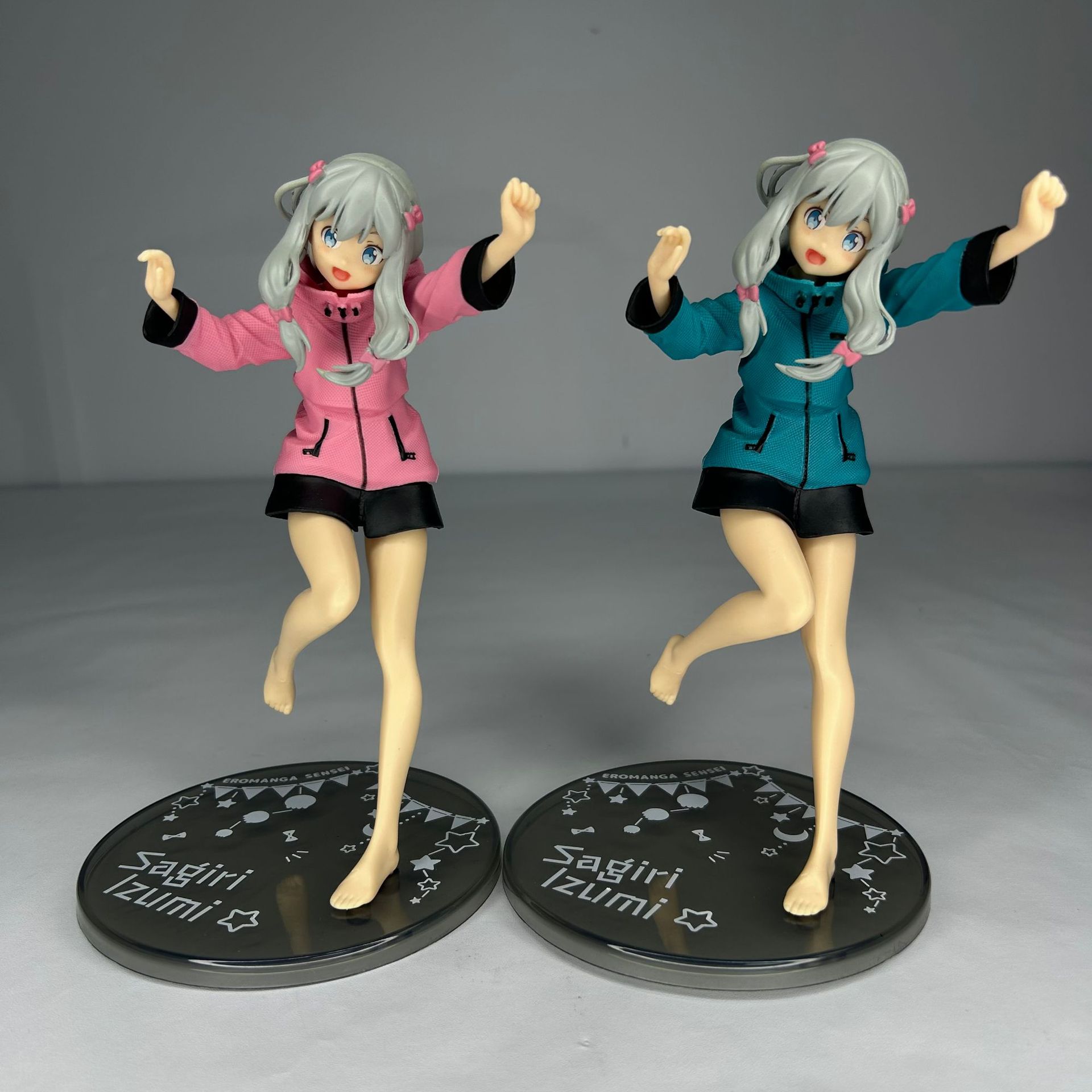 埃罗芒阿老师 和泉纱雾居家服 粉色蓝色 睡衣 带底座手办模型摆件