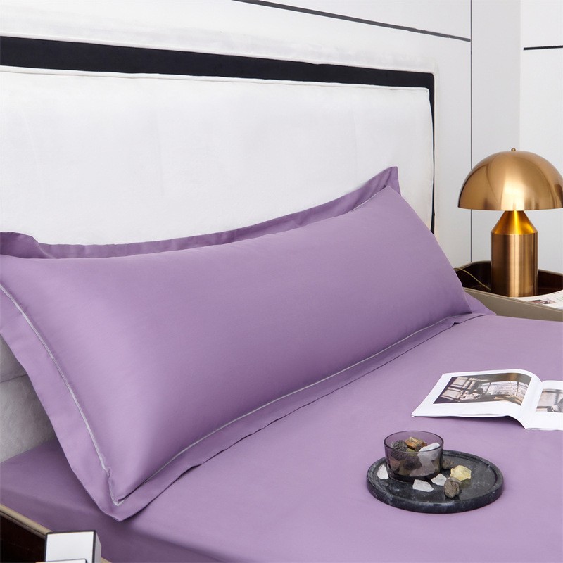 100支长绒纯棉双人枕套 贡缎100%全棉情侣长条款枕头套枕芯套一米