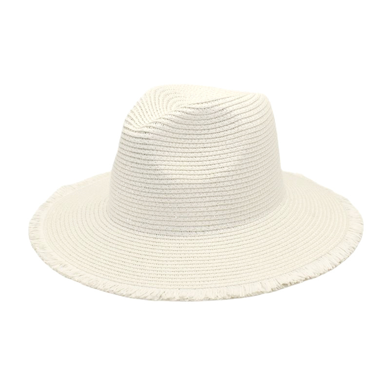 New Furry Straw Hat Girls' Summer Fashion Hat Straw British Style Top Hat Men's Travel Sun-Proof Beach Hat