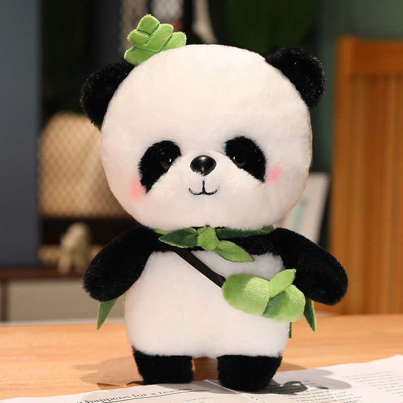 Flower Giant Panda Plush Toy National Treasure Simulation Lesser Panda Doll Cute Blue Tourist Souvenir Doll Ragdoll