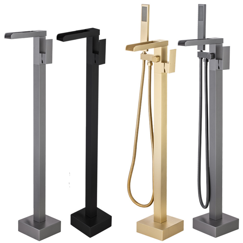 跨境欧式浴室落地浴缸龙头立柱盆水龙头冷热独立式龙头酒店大流量