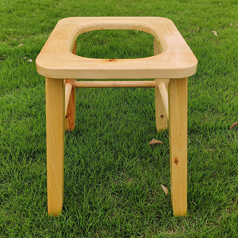 蹲便器免挖坑简易实木大便椅方便实用卫生可移动坐厕椅简单便携椅