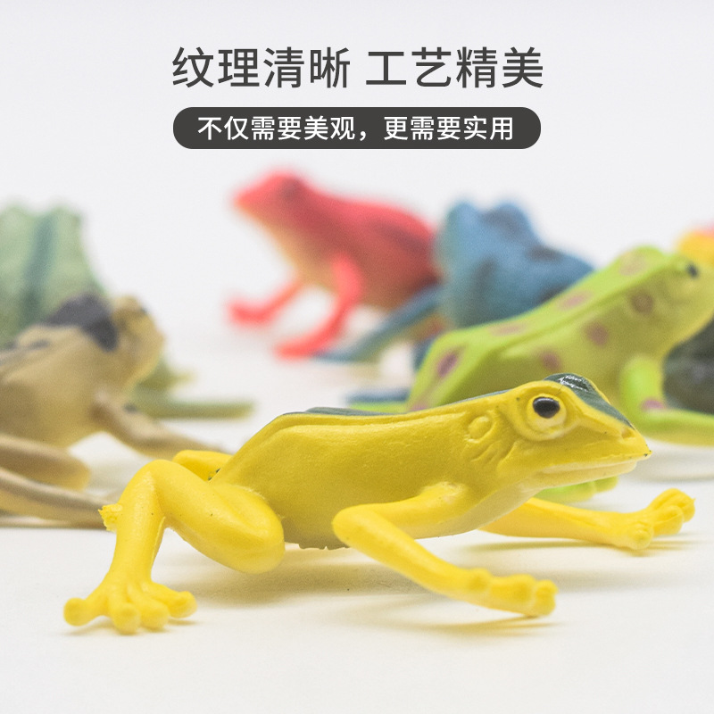 Cross-Border Simulation Frog Model Toy Tropical Rain Frog Goldfish 12 Small Frog Stall Hot Sale Animal Model